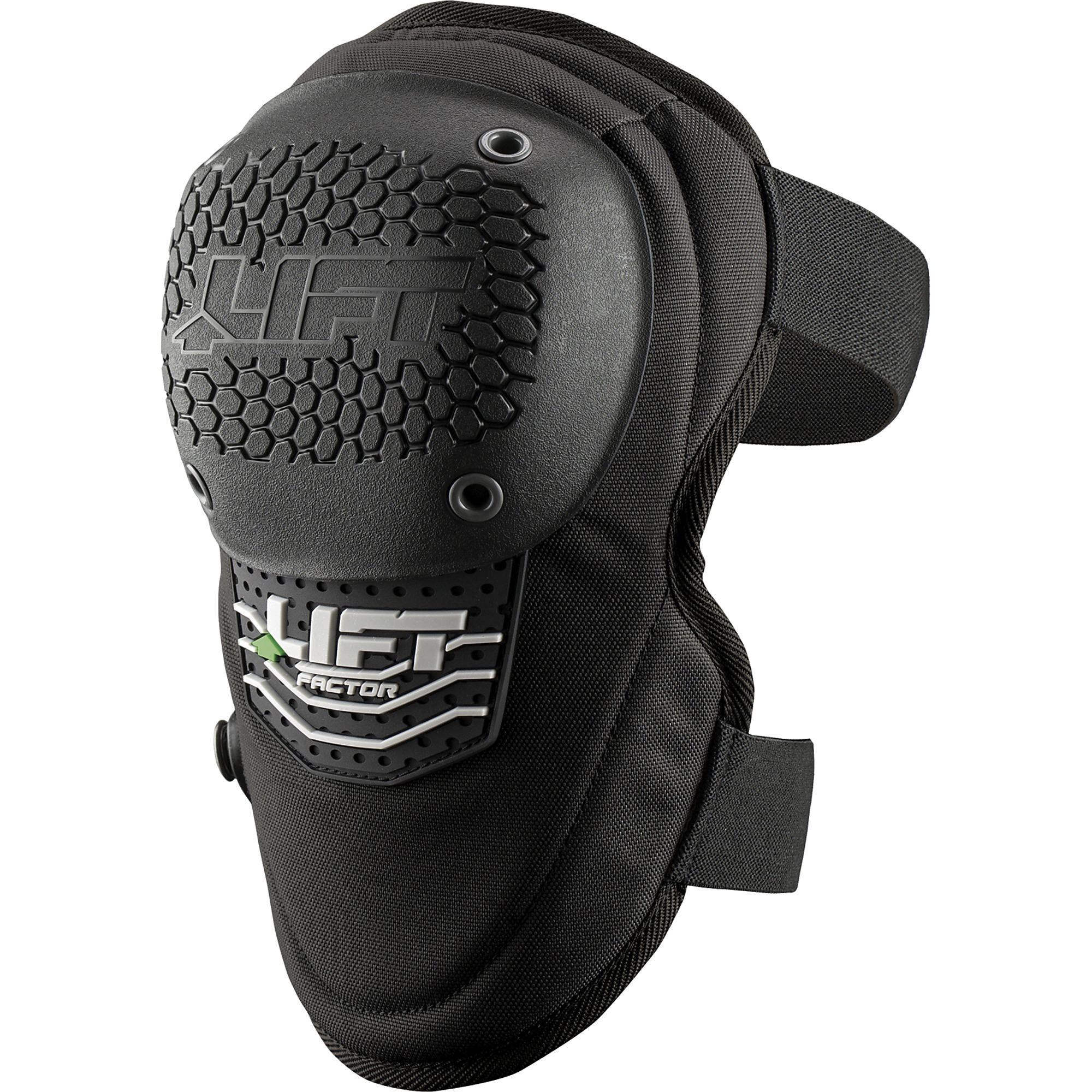 Lift Safety Factor Knee Guard - 2 Pcs, PU Foam Padding, Hard Plastic Cap, Black, Model# KFR-0K